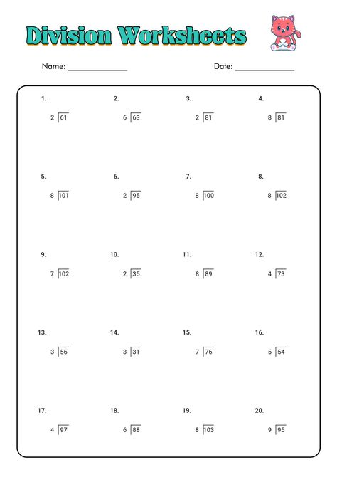 12 3rd Grade Math Division Worksheets Printable Division Worksheets 3rd Grade, 3rd Grade Division Worksheets, Mixed Fractions Worksheets, Class 3 Maths, Synthetic Division, Math Worksheets For Kids, Multiplication And Division Worksheets, Math Division Worksheets, Math Pages