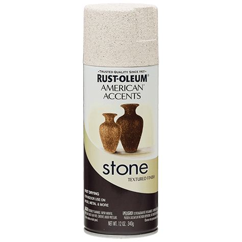 American Accents Stone Finish Travertine Spray Paint Stone Spray Paint, Textured Spray Paint, American Accent, Mineral Spirits, Rust Oleum, Texturizing Spray, Paint Primer, Black Granite, Stone Texture