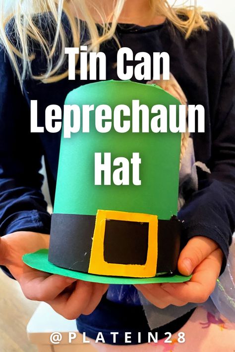 🍀 🎩Celebrate St. Patrick's Day with this creative Tin Can Leprechaun Hat craft! Your kids will love making their own hats and using them to store their treasures. #DIYleprechaunhat #StPatricksDayCrafts Leprechaun Hat Craft, St Patricks Day Hat, St Patricks Day Crafts For Kids, Leprechaun Hat, Black Construction Paper, Leprechaun Hats, Craft Kids, Chocolate Coins, St Patrick's Day Decorations