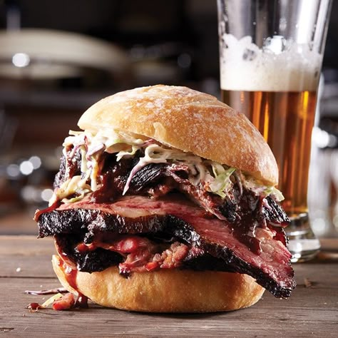 Brisket Sandwich Recipe, Brisket Burger, Brisket Sandwich, Smoked Brisket, Sandwich Recipe, Burgers Sandwiches, Recipe Images, Roast Beef, Sandwiches Wraps