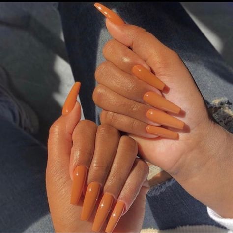 caramel Tiny Luxury, Brown Acrylic Nails, Nagellack Trends, Fall Acrylic Nails, Long Acrylic Nails Coffin, Coffin Nails Long, Glam Nails, Fire Nails, Coffin Nails Designs