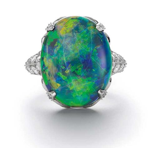 Opal And Diamond Ring, Black Opal Ring, Modern Contemporary Art, Michael Kors Jewelry, Egyptian Jewelry, Good Week, Topaz Necklace, Jewelry Auction, Art Nouveau Jewelry