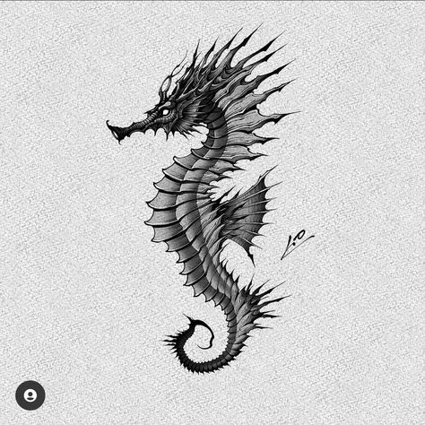 Sea Horse Tattoo, Aquatic Tattoo, Sketch Tattoo Ideas, Seahorse Drawing, Design For Tattoo, Dragon Tattoo Drawing, Cupid Tattoo, Horse Tattoo Design, Poseidon Tattoo