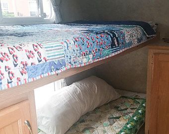 Rv bunk sheets | Etsy Camper Bedding, Trailer Glamping, Rv Mattress, Camper Beds, Camper Trailer Remodel, Custom Campers, Camper Remodel, Trailer Remodel, Small Blankets