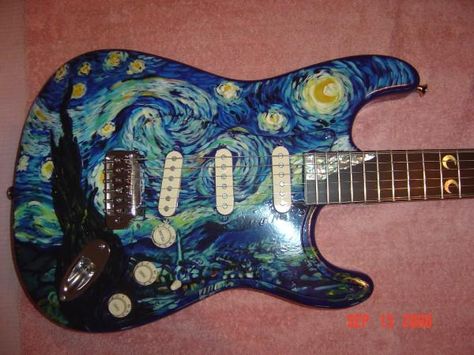 Custom Guitar Detail | Guitar painting, Custom guitars and Guitars Electric Guitar Art, Custom Guitar Picks, Instruments Art, Rory Gallagher, Electric Guitar Design, Guitar Obsession, Guitar Painting, Unique Guitars, Arte Van Gogh