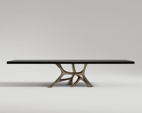 Vena Dining Table – Patine Bronze Introducing the “Vena” – a transcendent masterpiece that embodies the pinnacle of luxury and craftsmanship in the world of bespoke furniture. This exquisite dining table is not just an ensemble; it’s an artful synthesis of nature’s elegance and human ingenuity, brought to life in the form of an organic-inspired base and a customizable array of luxurious materials. Organic Dining Table, Dining Table Base, Luxury Dining Tables, Dining Table Bases, Luxury Dining, Furniture Dining Table, Furniture Dining Chairs, Bespoke Furniture, Lounge Sofa