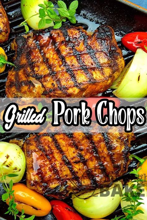 Make the very best pork chops recipe on a stove top grill. These pork chops will impress dad so much. Make it for Father's Day Dinner and he will love it. The spice in it will make you dad taste buds fall in love with these grilled pork chops. Pork Chop Marinade For Grill, Spicy Pork Chops, Best Grilled Pork Chops, Grilled Pork Chops Marinade, Thick Cut Pork Chops, Best Pork Chop Recipe, Pork Chop Marinade, Pork Chop Recipes Grilled, Pork Chop Seasoning