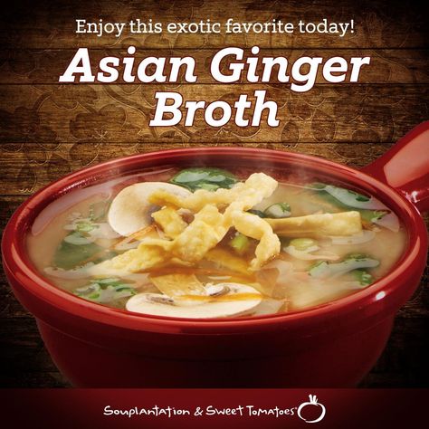 Recipe: Asian Ginger Broth – Sweet Tomatoes & Souplantation Recipes Souplantation Recipes, Ginger Broth, Tofu Soup, Comfort Soup Recipes, Ginger Soup, Recipes Asian, Asian Soup, Broth Recipes, Tomato Recipes