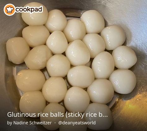 Glutinous Rice Balls Recipe, Sticky Rice Balls, Rice Balls Recipe, Glutinous Rice Balls, Sweet Sushi, Fruit And Veg Shop, Grass Jelly, Dessert Places, Glutinous Rice Flour