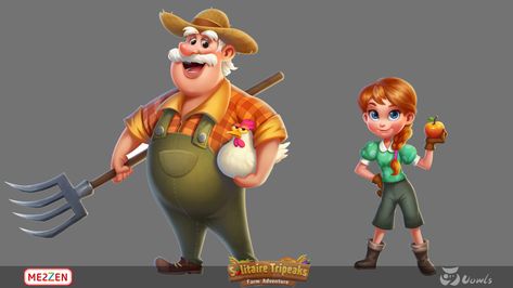 ArtStation - Character Design for Solitaire:Farm and family Batman Book, Farm Cartoon, Farm Games, Casual Art, Game Props, Mobile Art, Game Concept Art, 2d Art, Cartoon Art Styles