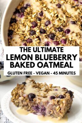 Lemon Blueberry Baked Oats, Baked Oatmeal Bites, Blueberry Baked Oats, Baked Oatmeal Recipes Breakfast, Baked Oatmeal Recipes Healthy, Blueberry Baked Oatmeal, Vegan Baked Oatmeal, Lemon Breakfast, Blueberry Oatmeal Bake