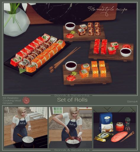 Sims 4 Free Mods, Sims 4 Restaurant, Sushi Recipe, Sims 4 Kitchen, Play Sims 4, Tumblr Sims 4, Play Sims, Sims 4 Cc Folder, Sims Building