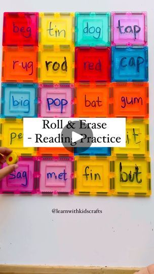 158K views · 396 reactions | SAVE this phonics game and boost reading skills. Write cvc words on magnetic tiles with a dry erase marker. Have your child roll an eraser or anything fun, read the word on that tile and erase. 

Save and share. Tag us if you give it a try.

Follow @learnwithkidscrafts for more.
#earlyreaders #learningtoread #cvcwords #cvc #earlyliteracy #kindergarten #phonicsgames 

Want to see more cvc word activities?? Let me know in the comments. | Learn with Kids Crafts | david0ff_01 · Original audio Nonsense Word Games, Easy Learning Activities, Cvc Word Games, Grandparents Activities, Phonics Ideas, Writing Cvc Words, Cvc Word Activities, Sight Word Reading, Nonsense Words