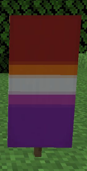 Lesbian Minecraft Banner Tutorial, Lesbian Flag Minecraft Banner, Minecraft Lesbian Flag, How To Make Pride Flags In Minecraft, Lesbian Minecraft House, Minecraft Pride Flag Banner, Minecraft Pride Banners Tutorial, Pride Flag Minecraft Banner Tutorial, Minecraft Pride Banners