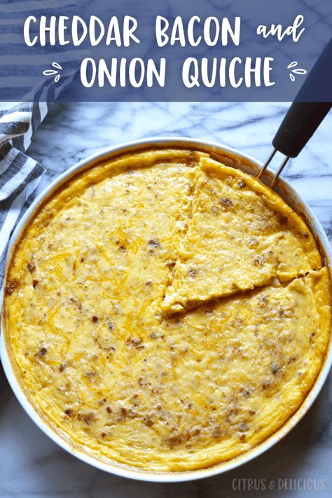 This Cheddar, Bacon & Onion Quiche (also known as Quiche Lorraine) is sure to fly off the table during breakfast or brunch. Perfect for feeding a crowd! #quiche #breakfast #brunch #eggs #bacon #cheddar #cheese Bacon Onion Quiche, Quiche Breakfast, Onion Quiche, Special Dishes, Brunch Eggs, Bacon Egg And Cheese, Delicious Clean Eating, Breakfast Quiche, Instagram Board