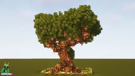 Tree Of Life Minecraft, Minecraft Giant Tree Blueprint, Giant Tree Minecraft, Tree Minecraft, Crop Farming, Fantasy Tree, Old Oak Tree, Minecraft Map, Giant Tree