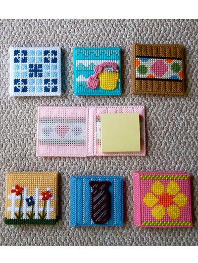 Notepad Covers Plastic Canvas Pattern Note Pad Covers, Office Canvas, Plastic Canvas Stitches, Checkbook Covers, Plastic Mesh, Plastic Canvas Tissue Boxes, Plastic Canvas Patterns Free, Plastic Canvas Christmas, Needlework Patterns