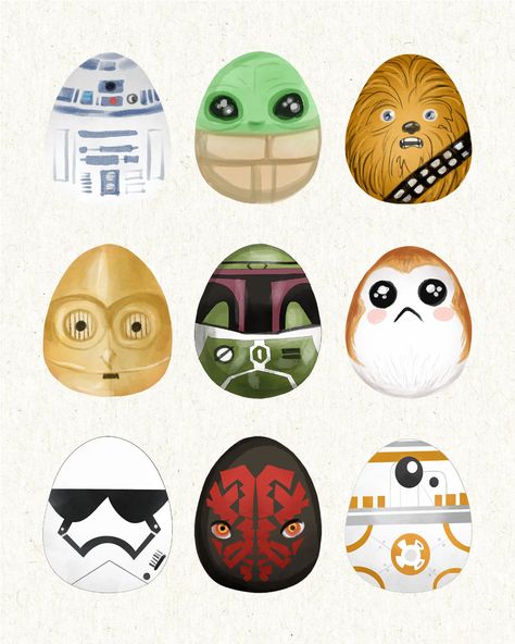 Free Printable Star Wars Easter Egg Sampler - The Cottage Market Easter Egg Designs For Kids, Easter Egg Painting Ideas Simple, Free Printable Star Wars, Star Wars Easter, Star Wars Easter Eggs, Kid Diy, Diy Sale, Creative Easter Eggs, Easter Hat