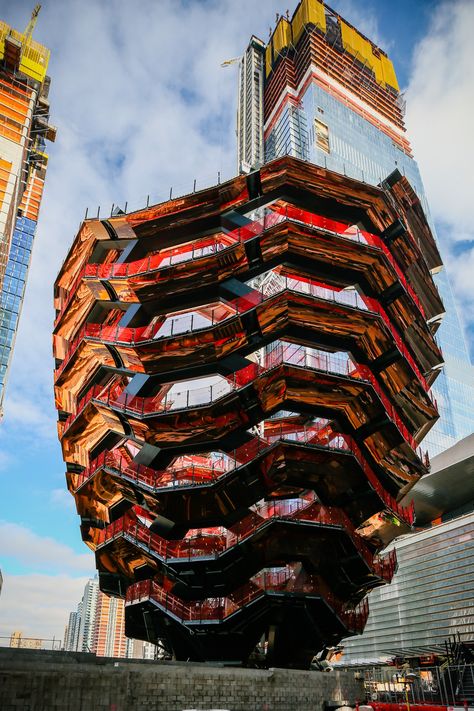 Image 14 of 25 from gallery of Heatherwick's Copper 'Vessel' Tops Out at New York's Hudson Yards. Courtesy of Related-Oxford Thomas Heatherwick, Indoor Rock Climbing, Copper Vessel, Hudson Yards, Unique Architecture, The New Yorker, British Design, Leaning Tower Of Pisa, Art And Architecture