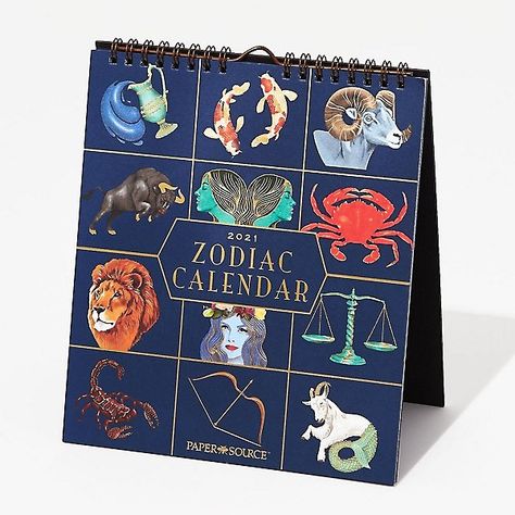 2021 Zodiac Calendar | Paper Source Zodiac Sign Designs, Zodiac Calendar, Amazon Hacks, Blue Tree, Paper Source, Shop Plans, Calendar Design, Desk Calendars, Erasers