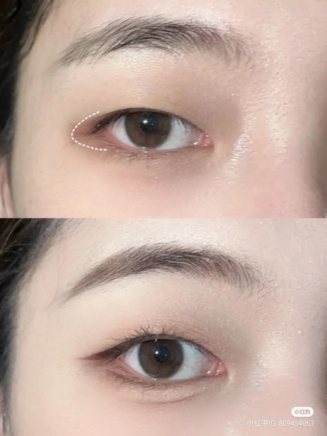 Soft Monolid Makeup, Eye Makeup For Small Asian Eyes, Makeup Looks For Monolids, Chinese Monolid Makeup, Monopod Eye Makeup, Make Up For Monolid Eyes, Single Eyelid Makeup, Small Eyelid Makeup, Asian Makeup Monolid