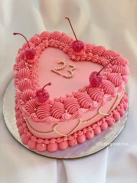 Barbie Aesthetic Cake, Birthday Barbie Cake, Aries Cake, Pink Vintage Cake, 23 Birthday Cake, Barbie Dress Cake, Girly Birthday Cakes, Hot Pink Birthday, Bolo Vintage