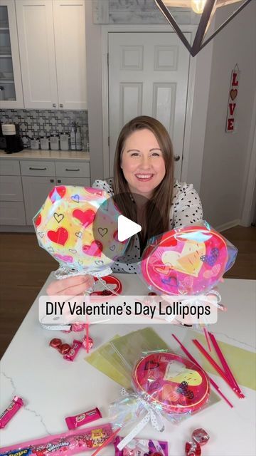 YWM Family on Instagram: "Save this for Valentine’s Day treats!! 💌 These DIY Lollipops are super cute and can hold a lot inside. Would you put traditional treats or little crafts/toys in yours? Share this with a friend and follow for more ideas! I’m sharing some of the supplies over on LTK, follow us there to easily shop our videos. Search for YWM_Family. ❤️" Valentines Day Lollipop Craft, Valentine Lollipop Ideas Diy, Diy Lollipop Valentines For Kids, Valentine Lollipop Ideas, Lollipop Valentine Ideas, Lollipop Valentines For Kids, Diy Lollipops, Diy Lollipop, Big Lollipops