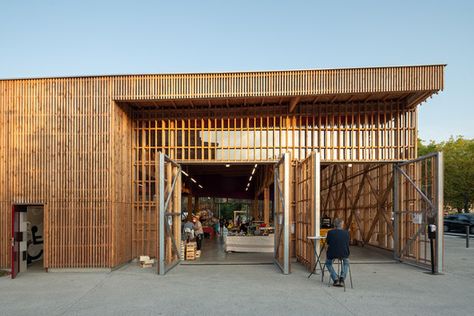 Gallery of Billère Farmer Market / Pierre Marsan - 25 Market Architecture, Douglas Wood, Seaside Restaurant, Farmer Market, Silver Fir, Construction Process, Architecture Model, Retail Design, Farmers Market