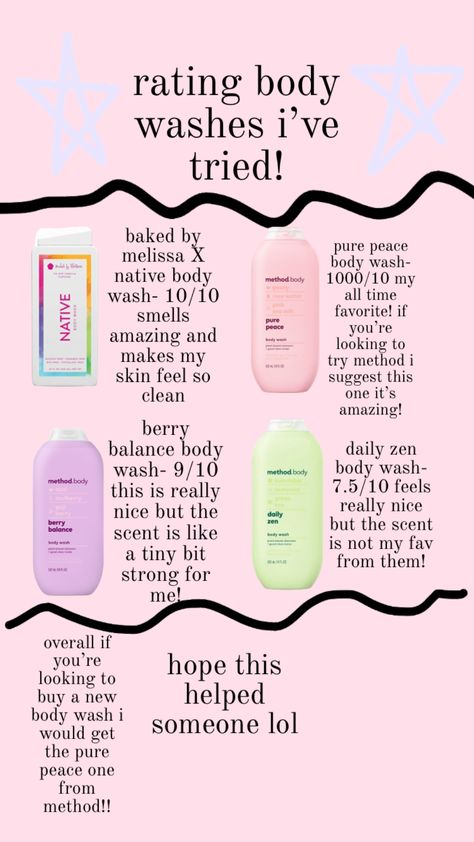 rating body washes i’ve tried!! #bodywash #native #methodbody What Is The Best Body Wash, Body Wash For Even Skin Tone, Best Body Wash For Dry Skin, Best Body Wash For Women, Native Body Wash Aesthetic, Body Wash Routine, Best Body Wash For Glowing Skin, Native Body Wash Candy Shop, Affordable Body Wash