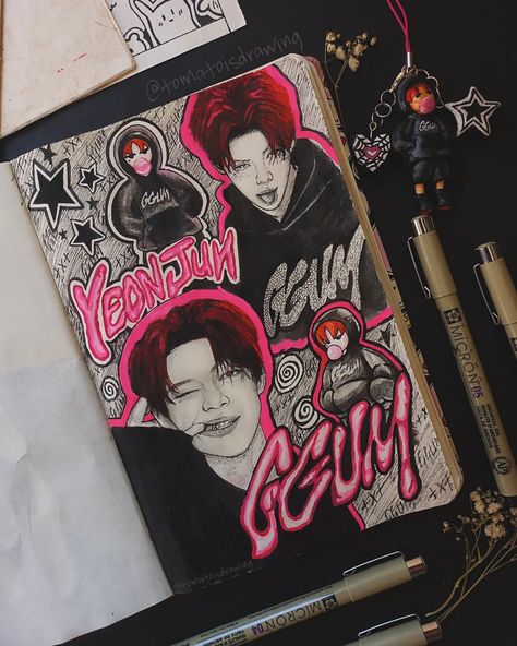 YEONJUN GGUM FANART #yeonjun #GHUM #sketchbookodeas #sketchbook #art #artreach #txtfanart Ggum Yeonjun Draw, Yeonjun Sketch, Txt Sketch, Yeonjun Drawing, Txt Drawings, Traced Art, Yeonjun Fanart, Txt Fanart, Kpop Journal