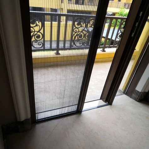 Sliding Net Door, Foldable Grill Door For Balcony, Sliding Mosquito Net Window, Sliding Mesh Door, Sliding Mosquito Net Door, Balcony Sliding Door Ideas, Mosquito Door Design, Mosquito Net Door, Sliding Patio Screen Door