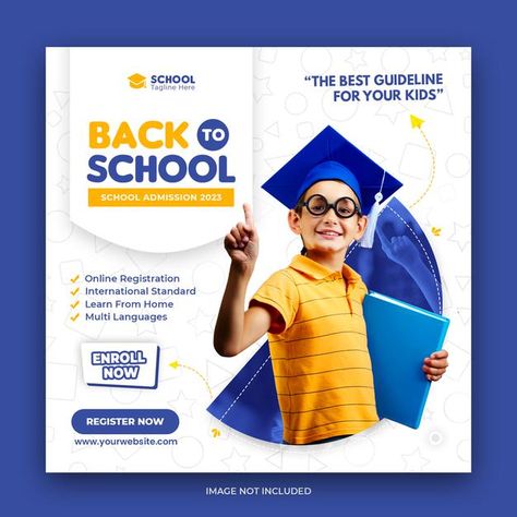 School Admission Poster Design, Education Ads, School Ads, Travel Advertising Design, Banks Advertising, Design Social Media Posts, Web Design Creative, School Post, Social Media Campaign Design