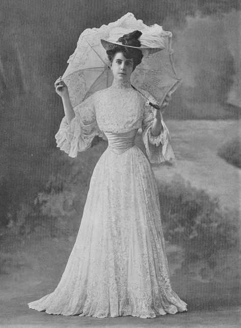 Edwardian Summer Dress, Edwardian Era Dress, 1909 Fashion, Belle Epoque Fashion, Victorian Pictures, 1900s Fashion, Old Fashion Dresses, Edwardian Dress, Vintage Couture