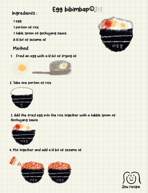 Cooking recipe egg bibimbap easy oeasy Easy Bibimbap Recipe, Egg Bibimbap, Bibimbap Recipe Easy, Easy Bibimbap, Bibimbap Recipe, Gochujang Sauce, Frying Oil, Cooking Recipe, Fried Egg