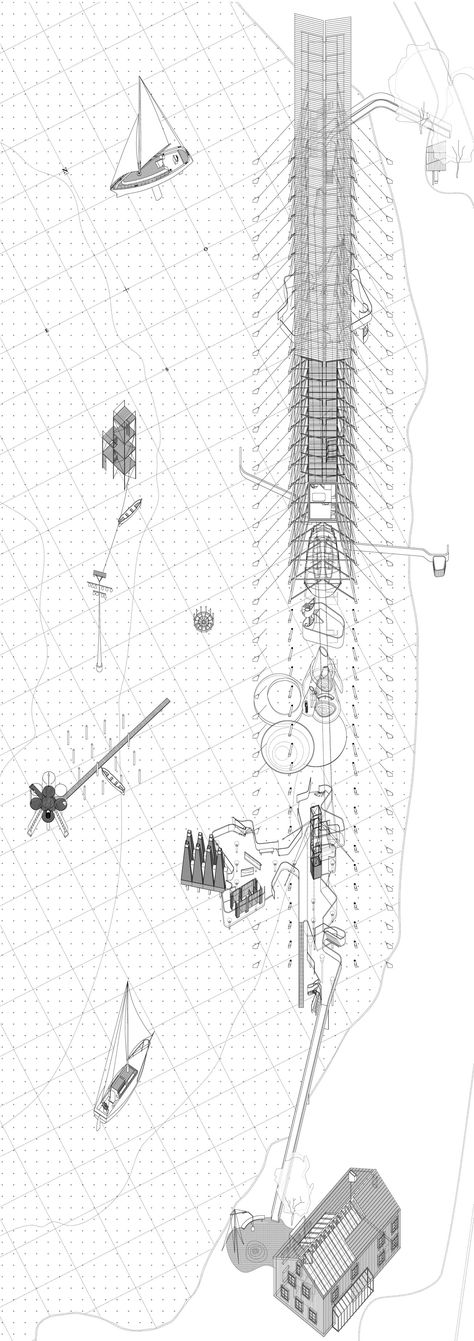 Structure of Dynamic Activities Eduardo M. Mediero Narrative Drawing, Plan Concept Architecture, House Garden Landscape, Landscape Architecture Graphics, Axonometric Drawing, Landscape Gardening, Drawing Architecture, Sutton Coldfield, Architecture Concept Diagram