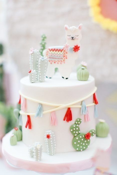 Llama Birthday Cake, Cactus Decorations, Cactus Cake, Event Posters, Llama Birthday, Fiesta Birthday, Cupcake Cake, Cake Designs Birthday, Bob Ross