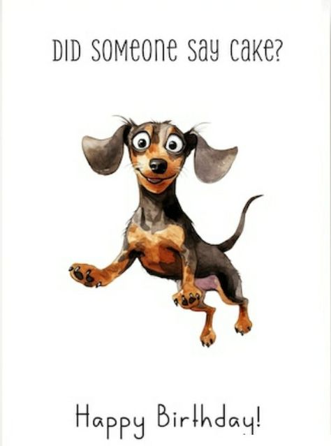 Happy Birthday With Dogs Funny, Happy Birthday Dachshund, Dachshund Birthday, Birthday Wishes Pics, Birthday Cartoon, Funny Happy Birthday Wishes, Birthday Wishes Greetings, Happy Birthday Quotes Funny, Birthday Greetings Friend