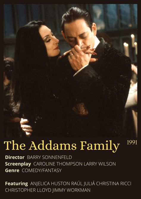 The Addams Family movie poster 1991 Addams Family Movie Poster, The Addams Family Poster, The Addams Family Movie, Addams Family Poster, Addams Family 1991, Raul Julia, Family Movie Poster, Addams Family Movie, Anjelica Huston