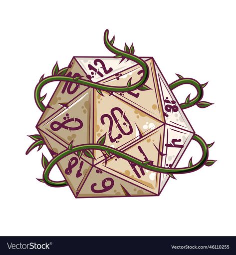 Dnd Dice Illustration, Dungeons And Dragons Illustration, Dnd Dice Drawing, Game Dungeon, D20 Design, Dnd Illustration, Character Journal, Dungeon And Dragons, Dragon Dies