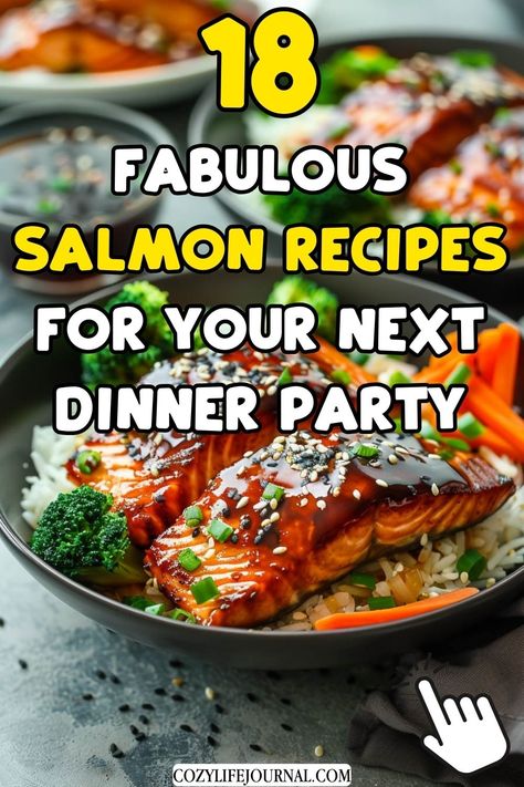 18 fabulous salmon recipes for your next dinner party Salmon For Dinner Party, Light And Refreshing Dinner Ideas, Impressive Dinner Recipes, Elegant Dinner Recipes, Teriyaki Glazed Salmon, Lemon Garlic Salmon, Impressive Dinner, Delicious Salmon Recipes, Seafood Dinner Recipes