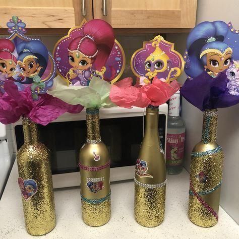 Shimmer And Shine Centerpieces Shimmer And Shine Party Ideas, Shimmer And Shine Birthday Party Ideas, Shimmer And Shine Outfit, Shimmer And Shine Decorations, Shimmer And Shine Party, Shimmer And Shine Cake, Shimmer Y Shine, Arabian Nights Party, Jasmine Birthday