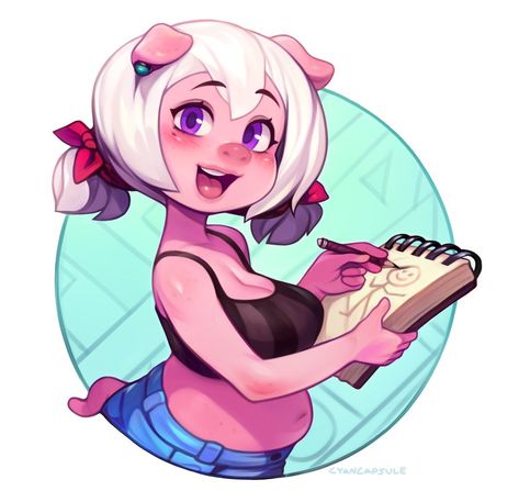 Pig Girl, Pig Character, Pig Art, Pinturas Disney, Girl Drawing, Character Design Inspiration, Anime Drawings, Digital Artist, Cute Art