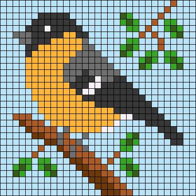 Pix Brix Patterns, Bird Knitting Pattern, Birds Cross Stitch Patterns, Bird Alpha Pattern, Alpha Pattern Animals, Bird Pixel Art, Pixel Bird, Cross Stitch Art Pattern, Bird Cross Stitch Pattern