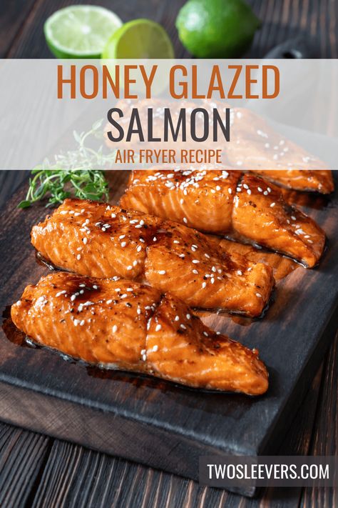 Honey Glazed Salmon | Air Fryer Honey Glazed Salmon Recipe Air Fryer Honey Salmon, Glazed Salmon Air Fryer, Honey Salmon Recipes, Salmon Air Fryer, Airfry Recipes, Salmon In Air Fryer, Honey Glazed Salmon Recipe, Air Fryer Recipes Salmon, Keto Fish