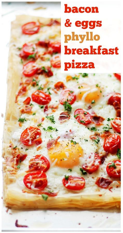 Phyllo Breakfast, Phyllo Pizza, Caseys Breakfast Pizza, Vegan Breakfast Pizza, Breakfast Pizza Crescent Roll, Soft Eggs, Phyllo Dough Recipes, Phyllo Recipes, Pizza Calzone