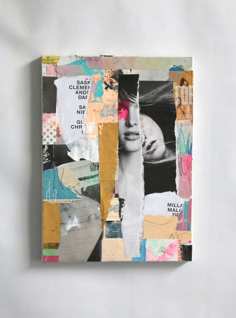 Collage Art Canvas, Collage Art On Canvas, Mix Media Canvas, Paper On Canvas, Collage On Canvas, Canvas Photography, Painting Collage, Abstract Artists, Printed Paper