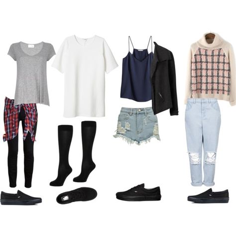 Casual Outfit Ideas With Black Vans by samsus on Polyvore featuring Monki, Evil Twin, American Vintage, H&M, Boutique, Boohoo, Proenza Schouler, Falke, Vans and casual Outfit Ideas With Vans, Outfit Ideas Grunge, Polyvore Casual, How To Wear Vans, Black Leggings Outfit, Vans Outfit, Black Vans, Evil Twin, Casual Street Style