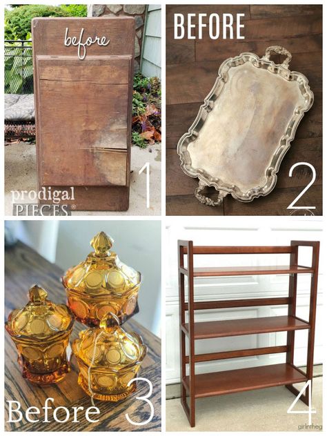 Vintage Dresser Repurpose, Confessions Of A Serial Diyer, Repurposed Side Table, Vintage Repurposed Items, Repurposed Antiques, Vintage Dresser Makeover, Antiques Repurposed, Dresser Redo, Antique Side Table