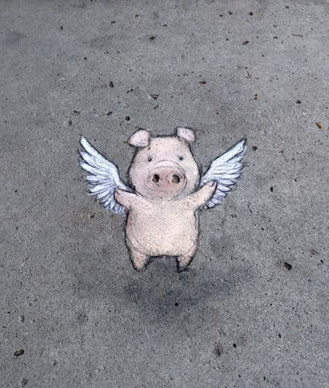 Flying Pig Illustration, Flying Pig Drawing, Flying Pigs Art, David Zinn, Pig Drawing, Pig Illustration, Pig Art, Flying Pig, Cute Pigs