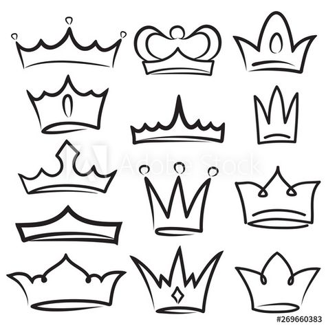 King Crown Drawing, Simple Graffiti, Crown Simple, King Crowns, Drawn Hair, Calligraphy Fonts Alphabet, Crown Drawing, Sweet Drawings, Friendship Tattoos